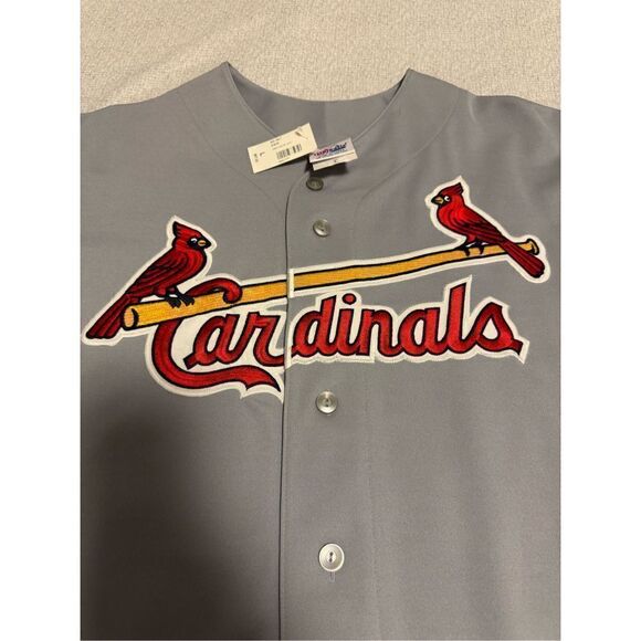 St. Louis Cardinals Size Large Mark McGwire Grey Jersey Majestic Vintage - Picture 4 of 8